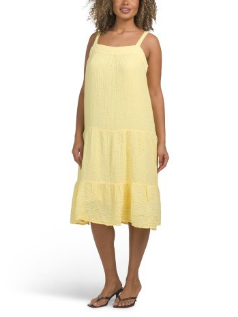 Michael Stars Evie Cotton Gauze Dress In Butter Color